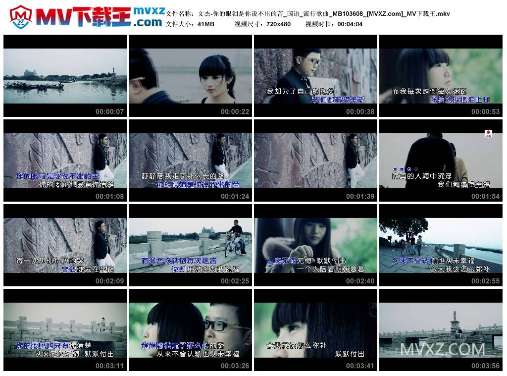 文杰-你的眼泪是你说不出的苦_国语_流行歌曲_MB103608